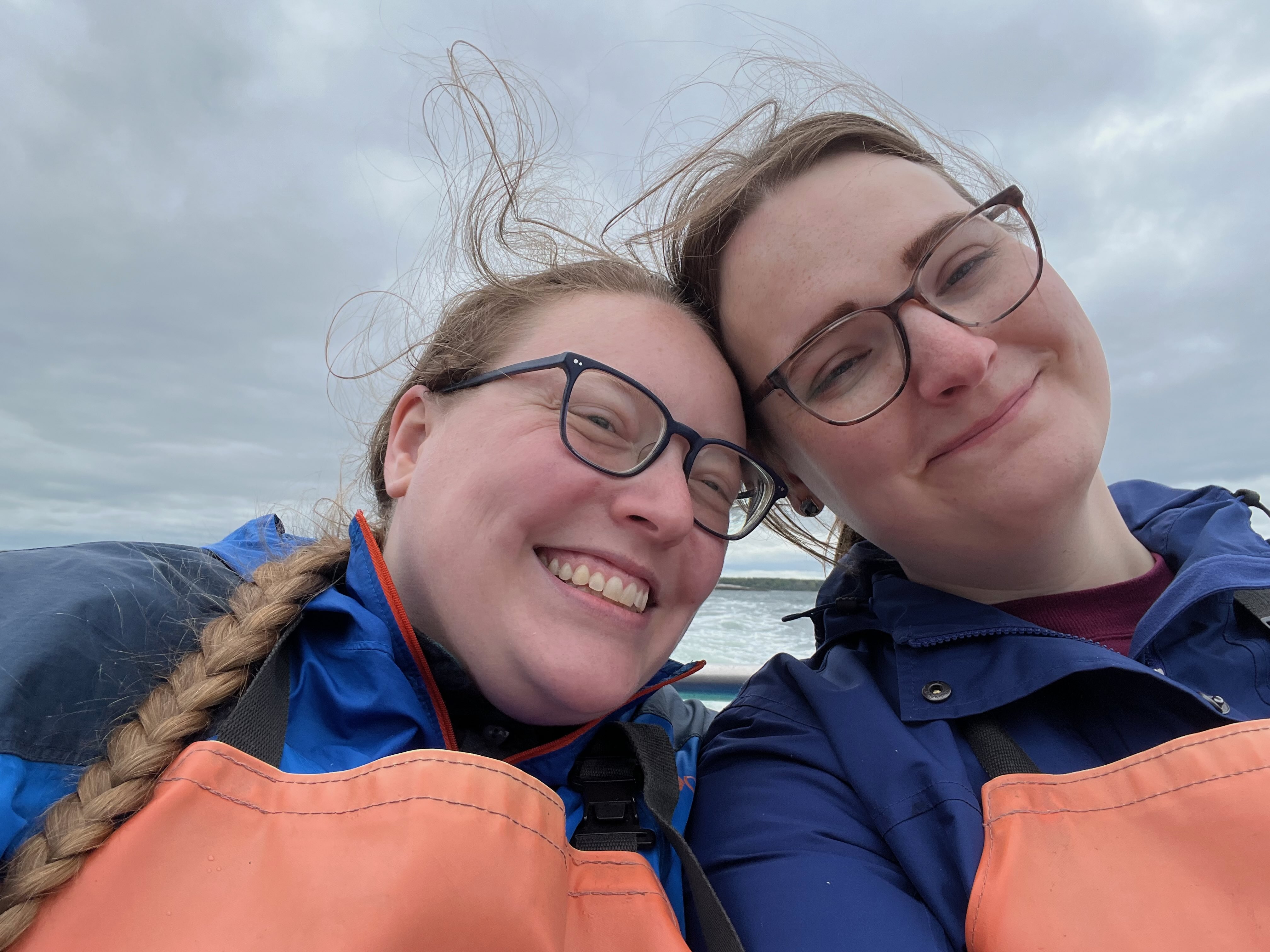 Here we are on a boat!