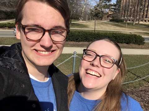 Matching fifth anniversary sweaters