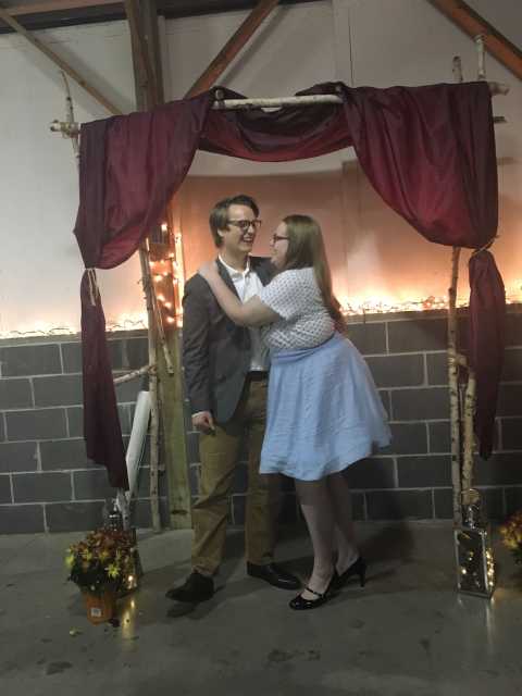 At an inexplicably Christmas-themed October wedding