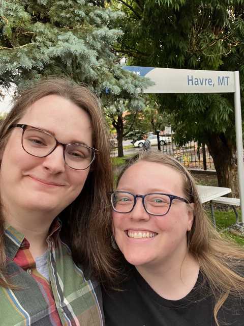 A little more than halfway to Seattle on the Amtrak Empire Builder; Havre, MT